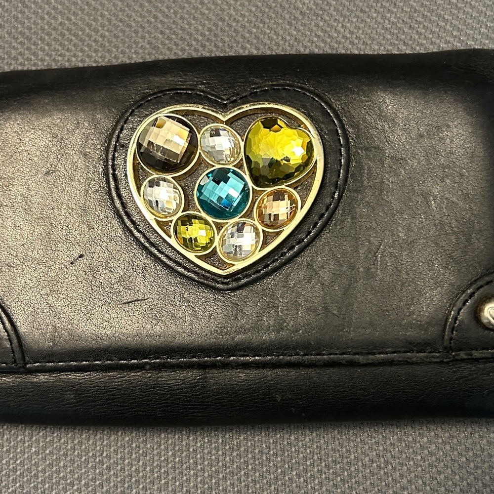 Elegant Black and Yellow Gemstone Wallet